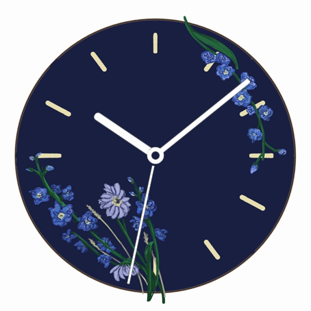 Artistic watchface with a floral analog dial