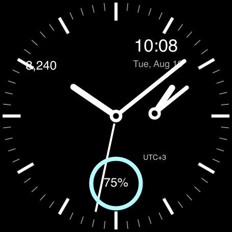 Multi Time watchface with a second UTC+3 clock